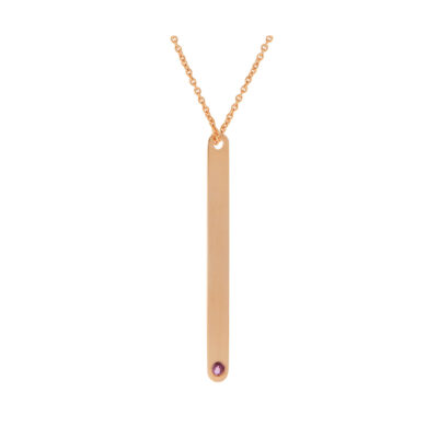 Ruby tag pendant 18k pink gold