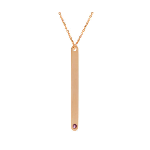Ruby tag pendant 18k pink gold