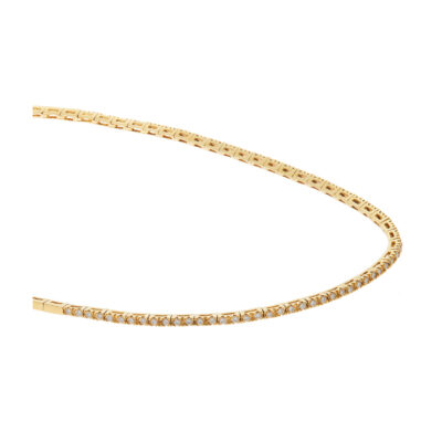 Diamond line necklace 18 carat yellow gold