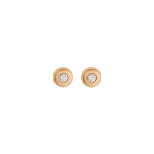 Earrings in 18 carat rose gold with round brilliant diamonds.