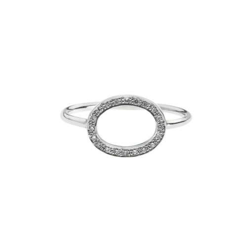 Oval diamond ring k18 white gold.