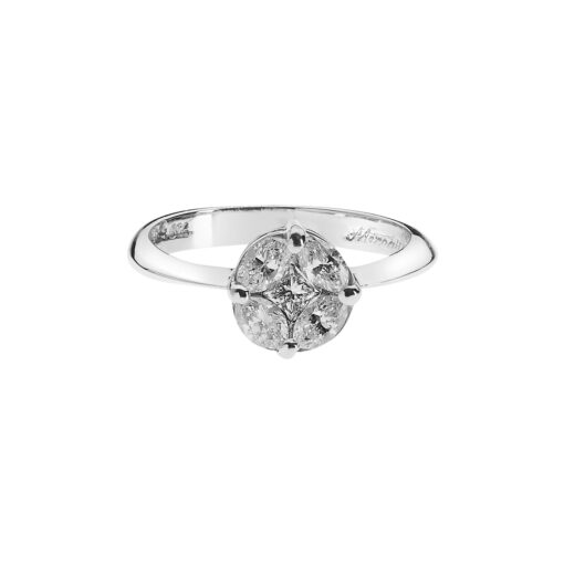 Invisible-Set Diamond Ring in 18 carat White Gold.